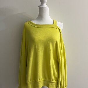 We The Free Vibrant Yellow Off-Shoulder Sweater
